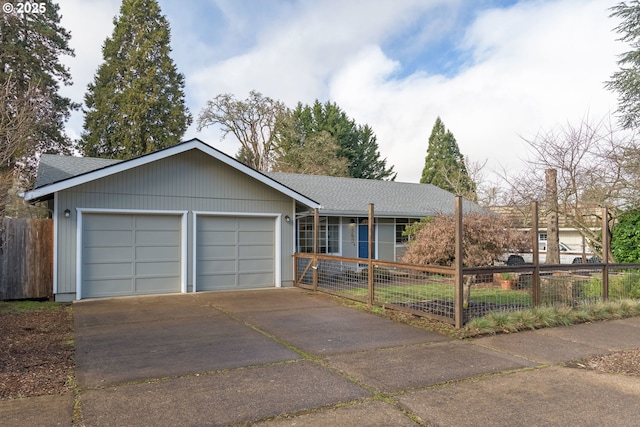 ranch-style home with a garage