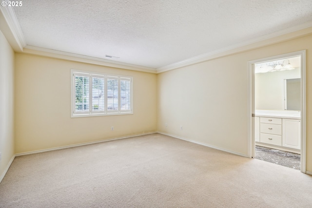 5364 Rosewood St, Lake Oswego, OR 97035 - empty room with crown molding, light colored carpet, a textured ceiling, and baseboards