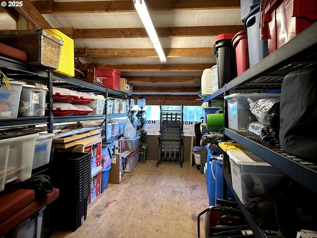 view of storage area