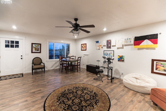 5339 SE Chase Rd, Gresham, OR 97080 - dining area with wood finished floors, recessed lighting, and ceiling fan