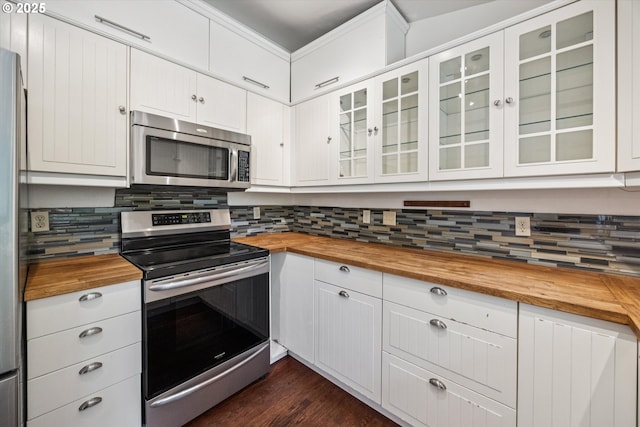 1625 SE Regner Rd, Gresham, OR 97080 - kitchen with wooden counters, appliances with stainless steel finishes, and tasteful backsplash