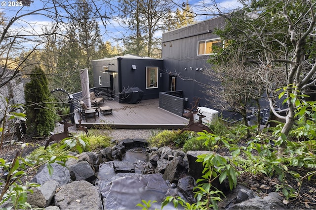 exterior space featuring a deck