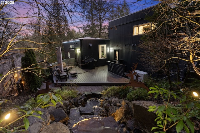exterior space with a wooden deck