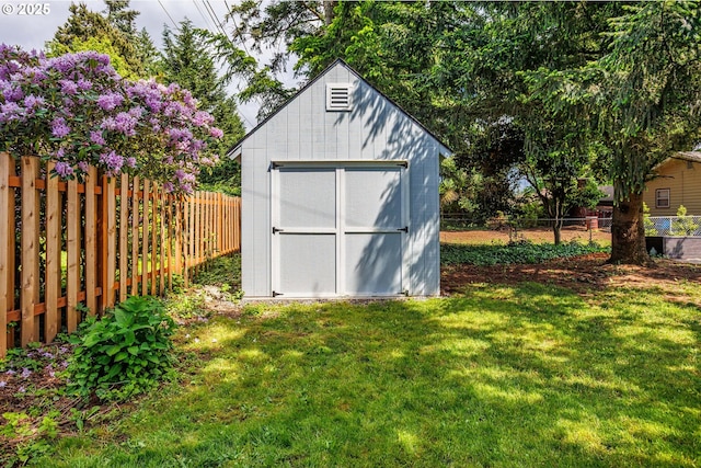 view of shed