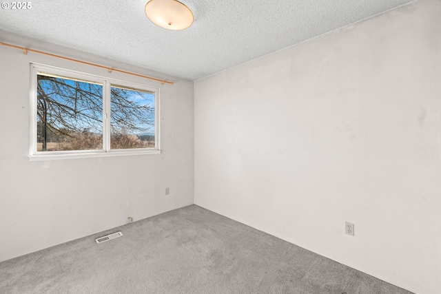 spare room with carpet and a textured ceiling