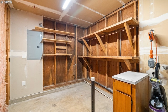 storage area featuring electric panel