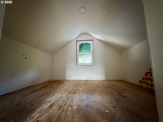 additional living space with vaulted ceiling