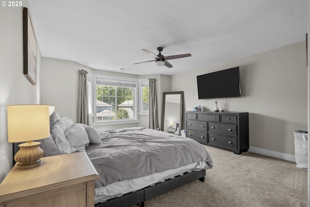 1366 Cramner St, Lafayette, OR 97127 - bedroom with light carpet, baseboards, and a ceiling fan