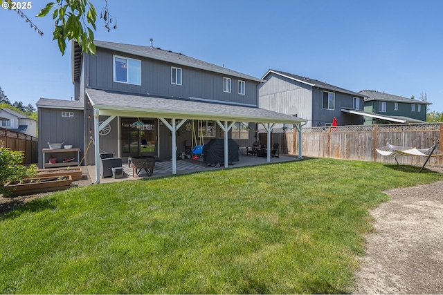 1366 Cramner St, Lafayette, OR 97127 - rear view of house with a patio and roof with shingles