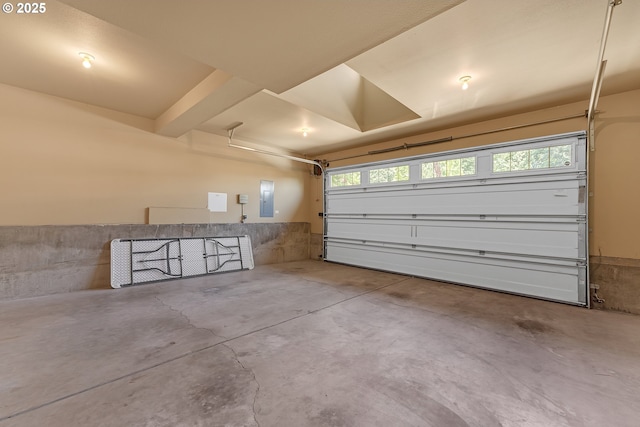 garage with electric panel