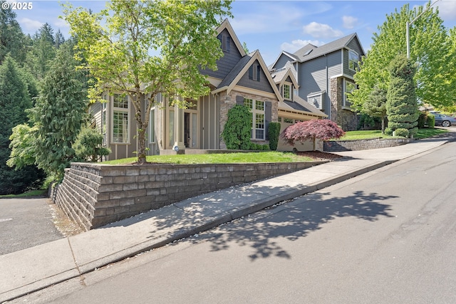 view of front of home with stone siding