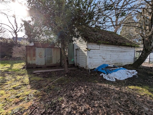 view of shed