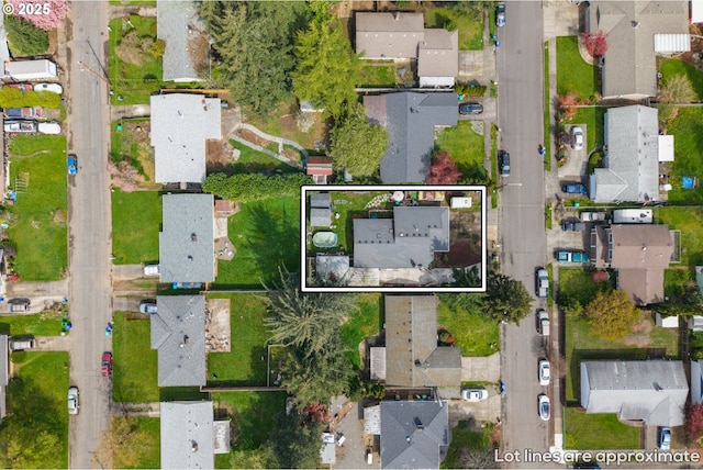 birds eye view of property featuring a residential view