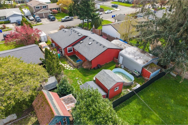 aerial view with a residential view