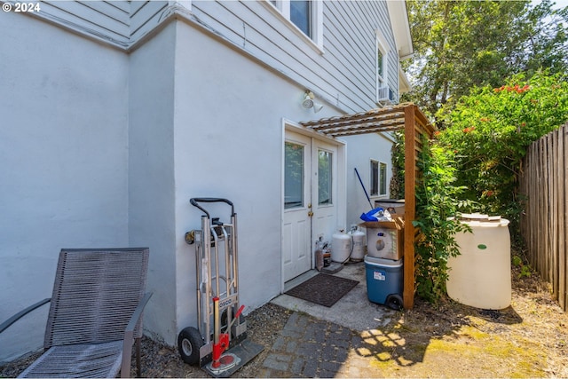 exterior space featuring a pergola