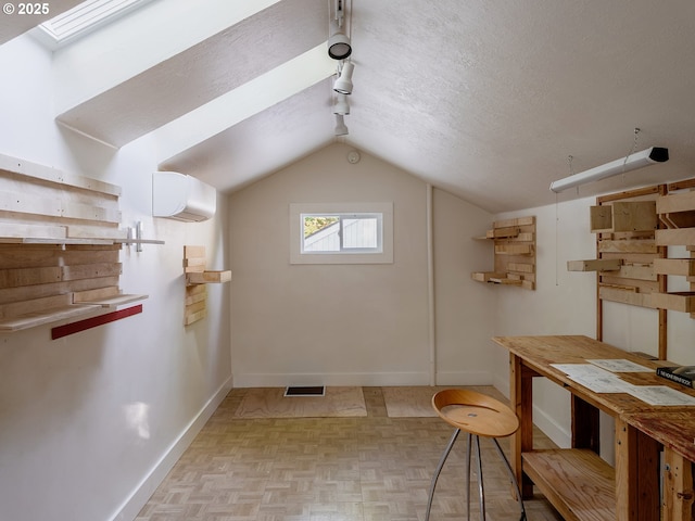 3342 SW Fairmount Blvd, Portland, OR 97239 - additional living space featuring baseboards, vaulted ceiling, and a textured ceiling