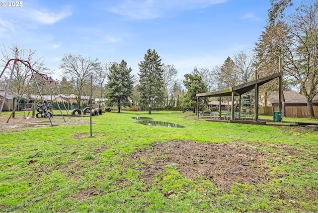 view of community with a lawn