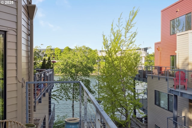 balcony with a water view