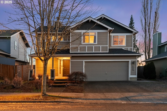 view of front facade featuring a garage