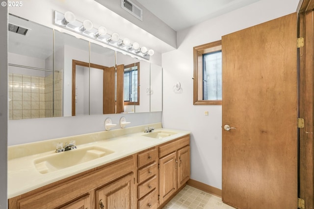 14428 NE Failing St, Portland, OR 97230 - full bathroom with double vanity and an enclosed shower