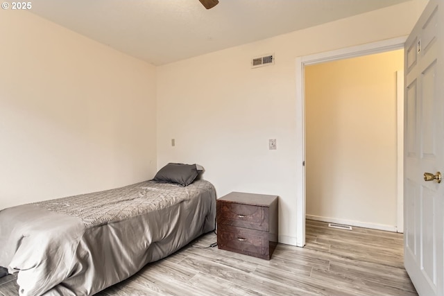 bedroom featuring light wood-type flooring