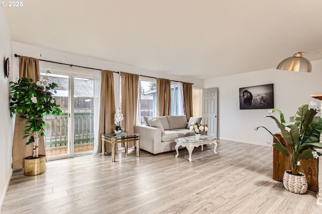 living room featuring light hardwood / wood-style flooring