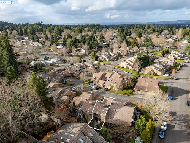 drone / aerial view with a residential view