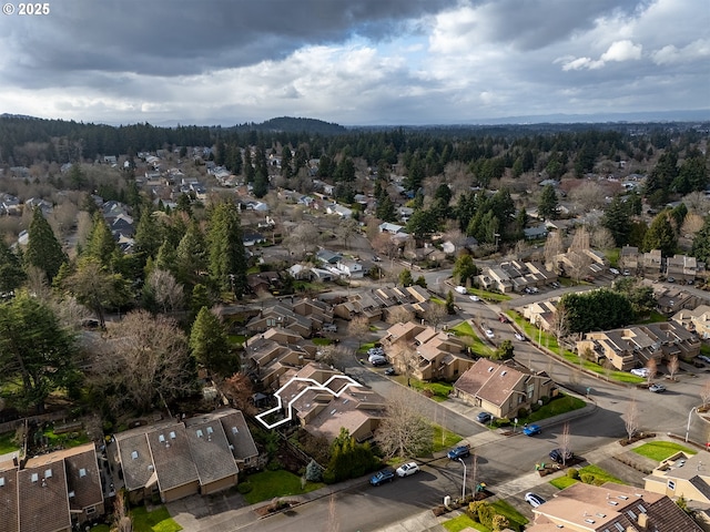 aerial view with a residential view