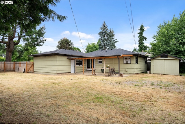 4220 SE 130th Ave, Portland, OR 97236 - rear view of house featuring a patio and a shed
