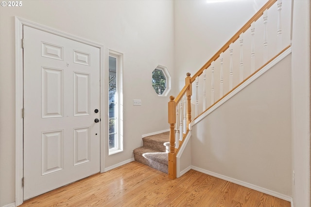 foyer featuring light hardwood / wood-style flooring