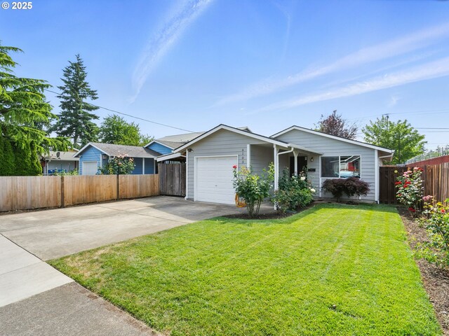 6103 SE 83rd Ave, Portland, OR 97266 - ranch-style house with concrete driveway and a garage