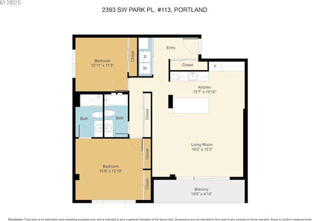 2393 SW Park Pl Unit 113, Portland, OR 97205 - floor plan / room layout