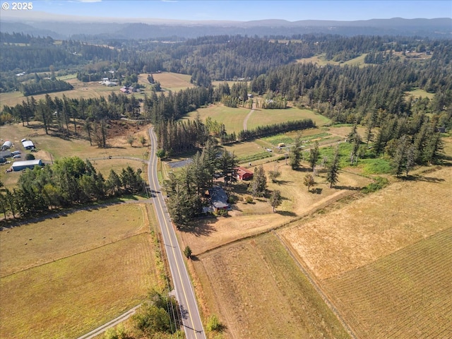 drone / aerial view with a rural view