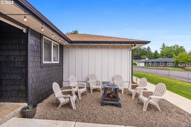 6696 Doral Dr SE, Salem, OR 97306 - view of patio featuring a fire pit