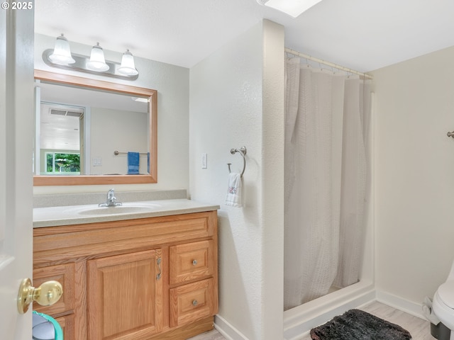 91196 Youngs River Rd, Astoria, OR 97103 - bathroom featuring vanity and a shower with shower curtain