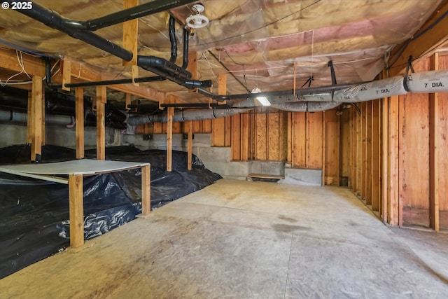 below grade area with crawl space
