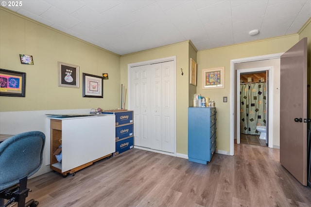 office featuring light hardwood / wood-style floors