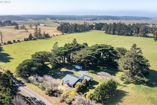 aerial view with a rural view