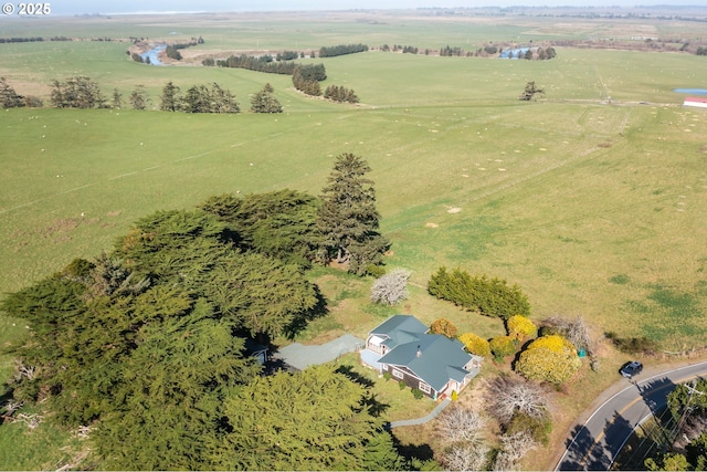 aerial view with a rural view