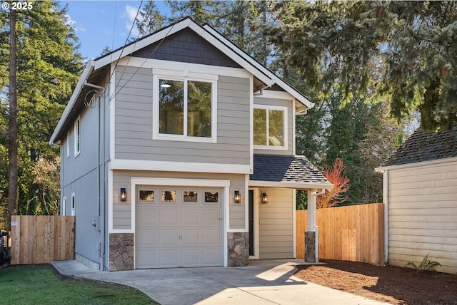 view of front of property featuring a garage