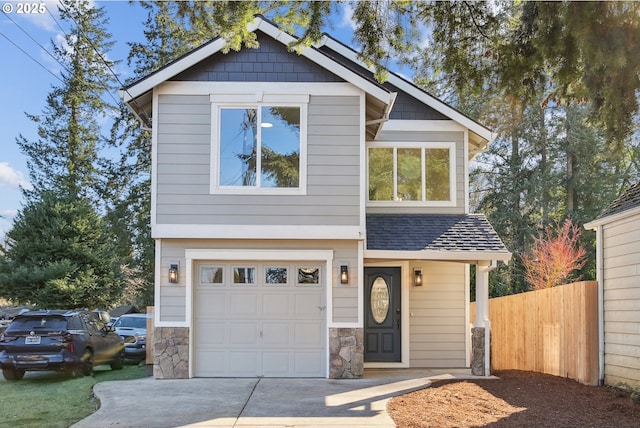 view of front of house featuring a garage