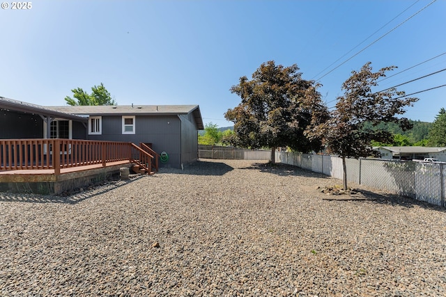222 NE Darcie Way, Myrtle Creek, OR 97457 - fenced backyard with a wooden deck