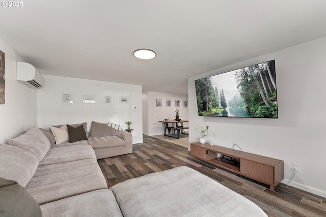 222 NE Darcie Way, Myrtle Creek, OR 97457 - living area with a wall unit AC, wood finished floors, and baseboards