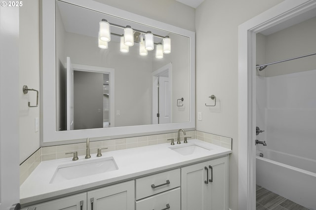 4420 NW 178th Ter Lot 27, Portland, OR 97229 - full bath with double vanity, shower / bath combination, and backsplash