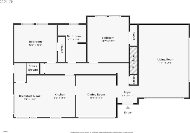 1805 NE Saratoga St, Portland, OR 97211 - home floor plan