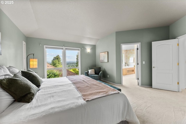 16605 SW Sumac St, Beaverton, OR 97007 - carpeted bedroom with baseboards, vaulted ceiling, and connected bathroom