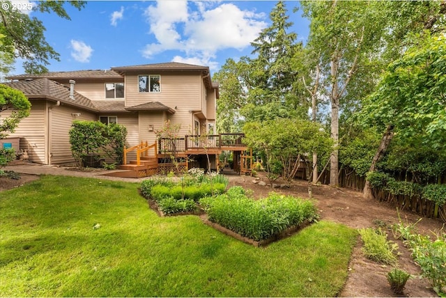 16605 SW Sumac St, Beaverton, OR 97007 - back of house with a deck and a yard