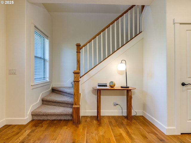 7760 SW Hyland Way, Beaverton, OR 97008 - staircase with baseboards and wood finished floors