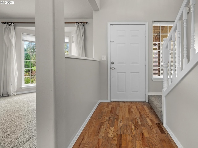 doorway featuring hardwood / wood-style floors