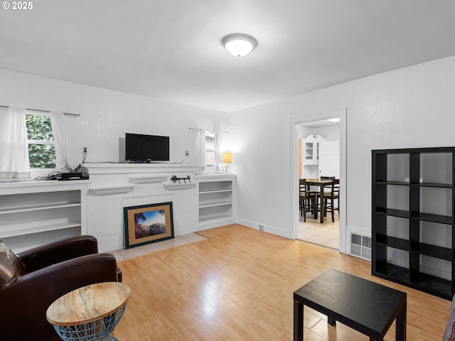 living room featuring light hardwood / wood-style floors